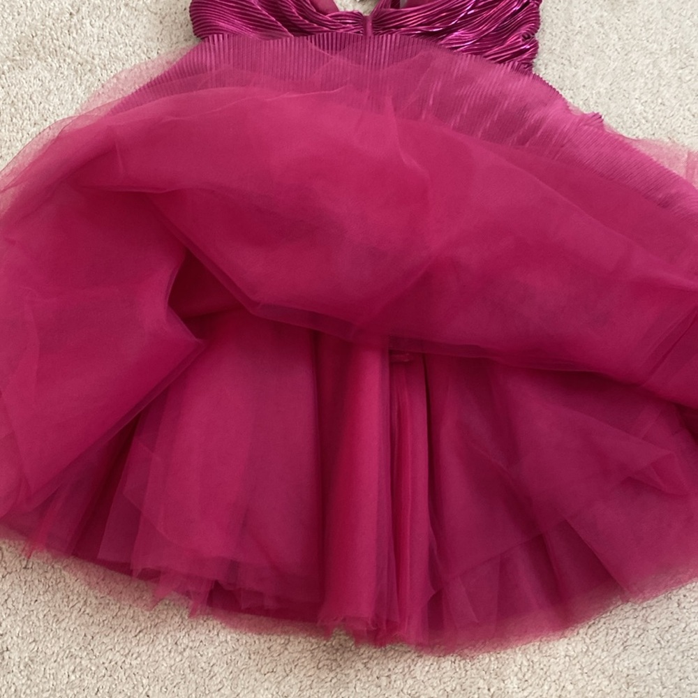Bronx & Banco NWT Womens Florence Fuchsia Mini Dress Gold Zipper Tulle Size 8 US - Picture 10 of 16